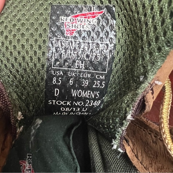 Red Wing 2340 5-inch King Toe Leather Work Boots Womens 8.5 D Wide ASTM Safety - Picture 11 of 14